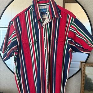 Vintage Wrangler Men's  Striped Button Down Shirt